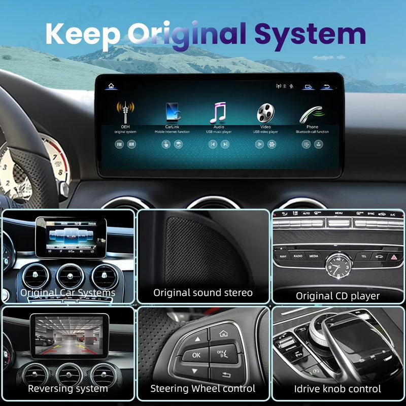 Autoradio CarPlay Mercedes Classe C W205 GLC (2014-2018) – Écran 10,25 ou 12,3 pouces, vue 5