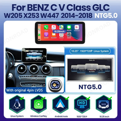 Autoradio Multimédia Mercedes Classe C W205 GLC 2014-2018 Écran Tactile