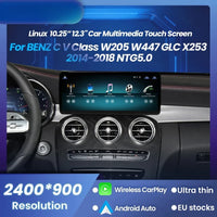 Autoradio CarPlay Mercedes Classe C W205 GLC (2014-2018) – Écran 10,25 ou 12,3 pouces