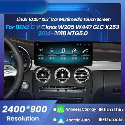 Autoradio Multimédia Mercedes Classe C W205 GLC 2014-2018 Écran Tactile