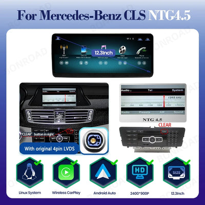 Autoradio Mercedes CLS W218, Écran Tactile CarPlay, 10,25 ou 12,3 Pouces