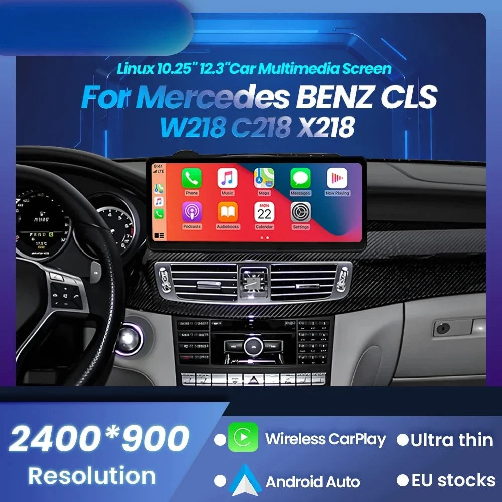 Autoradio Mercedes CLS W218, Écran Tactile CarPlay, 10,25 ou 12,3 Pouces