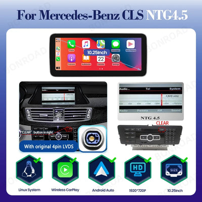 Autoradio Mercedes CLS W218, Écran Tactile CarPlay, 10,25 ou 12,3 Pouces