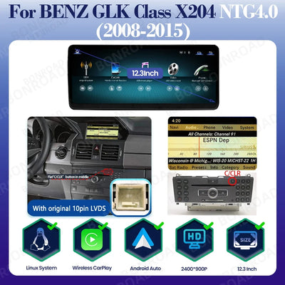 Autoradio Tactile CarPlay Android Auto Mercedes GLK X204