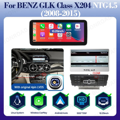 Autoradio Tactile CarPlay Android Auto Mercedes GLK X204
