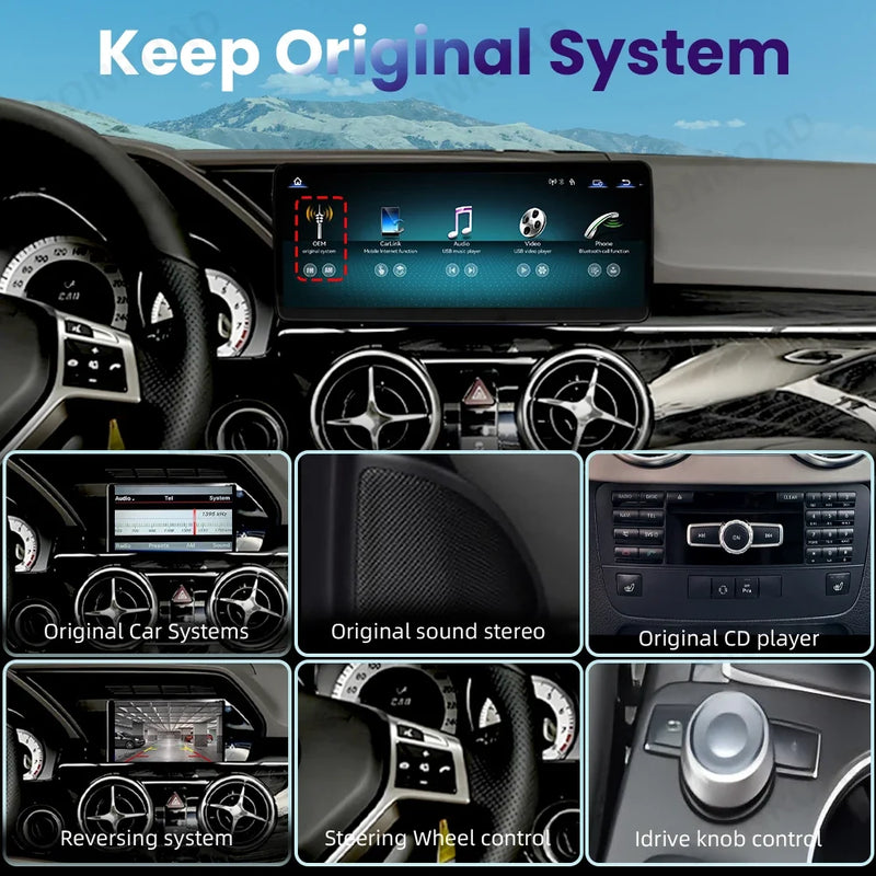 Autoradio CarPlay Mercedes GLK X204 (2008-2015) – Écran 10,25 ou 12,3 pouces, vue 6