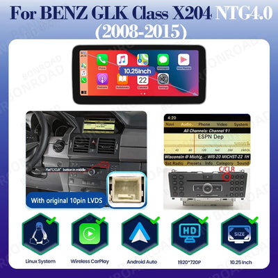 Autoradio Tactile CarPlay Android Auto Mercedes GLK X204