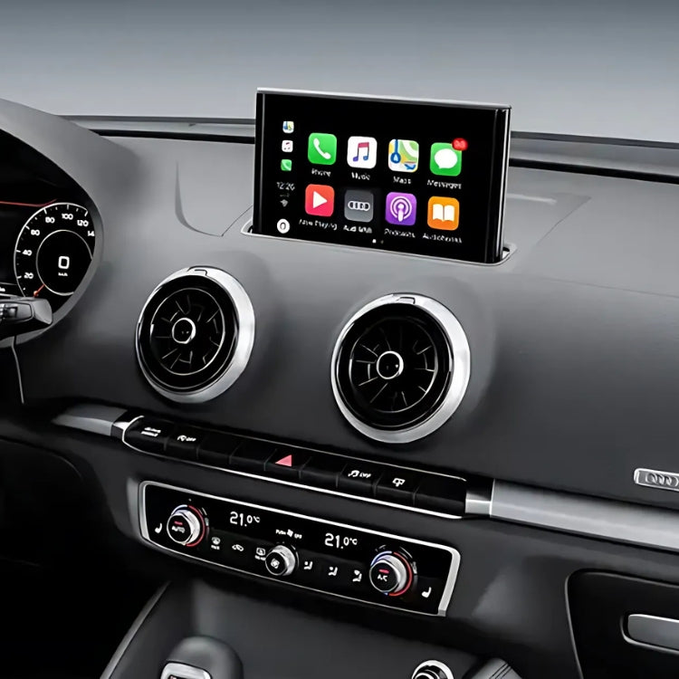 Boitier CarPlay Audi A3 8V vue de face, module installé