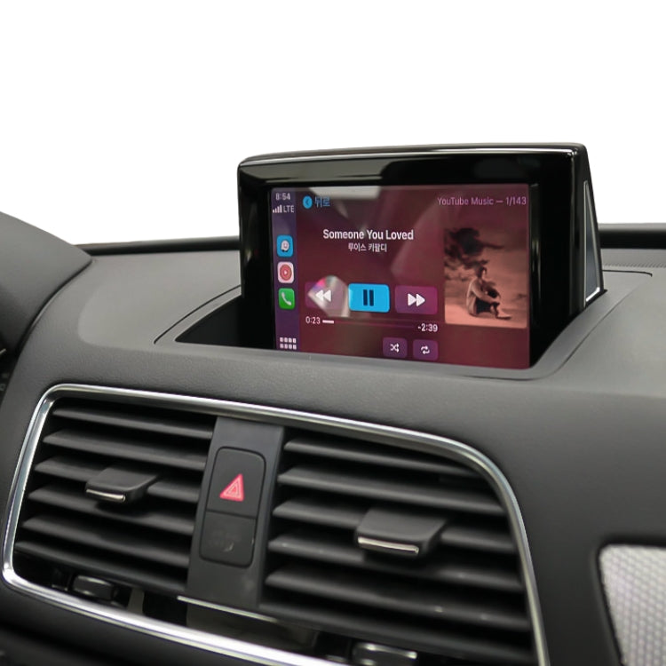 Interface CarPlay Audi A1 Q3 vue de face, module installé