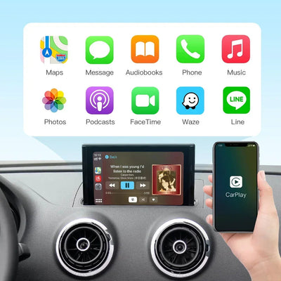Becquet Voiture Audi Q3 2010-2018 Boîtier CarPlay Android Auto