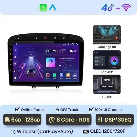 CARPLAY 308 (2012 - 2020) W6 - Compatible avec - Disponible sur carplay - voiture