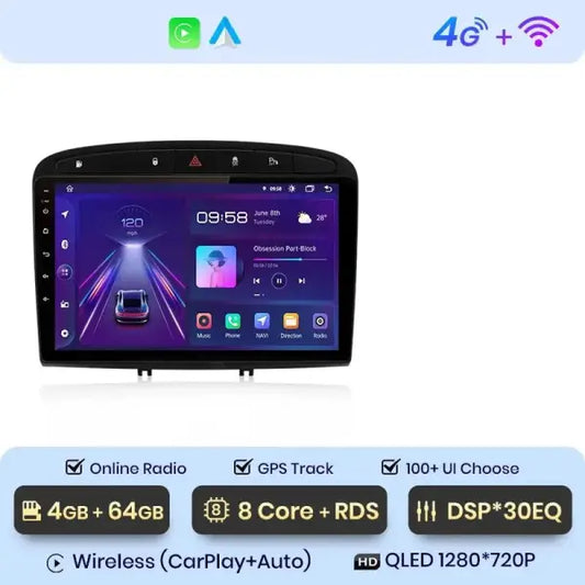 CARPLAY 308 PHASE 2 (2012 - 2020) K5 - Compatible avec - Disponible sur carplay - voiture