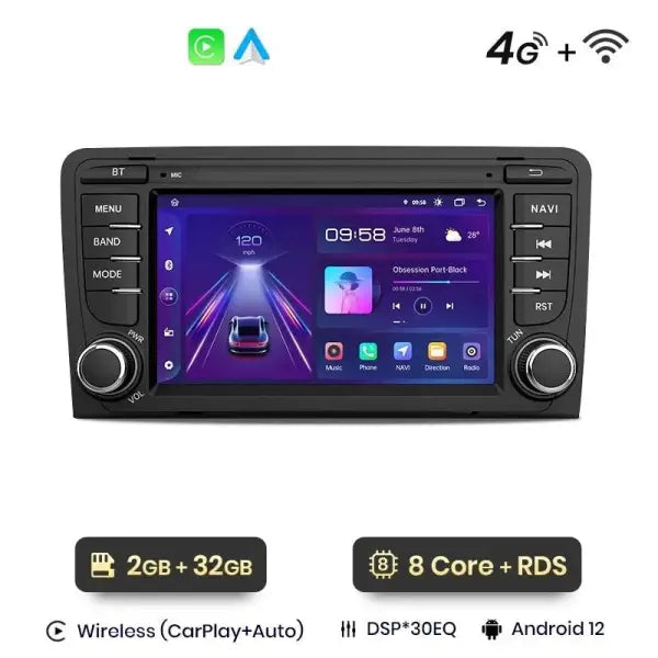 CARPLAY AUDI A3 8P (2003 - 2011) R3 - Compatible avec - Disponible sur carplay - voiture