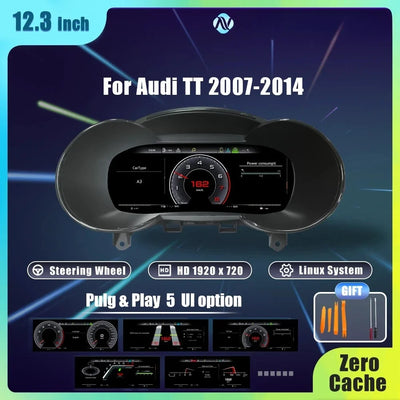 CarPlay Audi TT MK2 vue de face, tableau de bord numérique installé