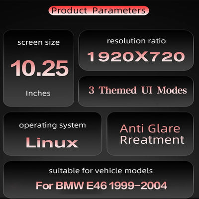 CarPlay BMW E46 M3, packshot studio du boîtier complet