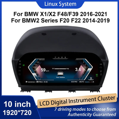 CarPlay BMW F20 vue de face, dalle 10 pouces installée