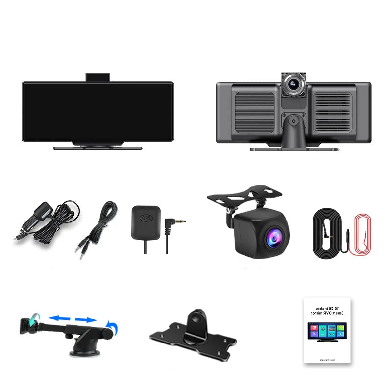 CarPlay Dashcam 4K écran avant arrière WiFi GPS