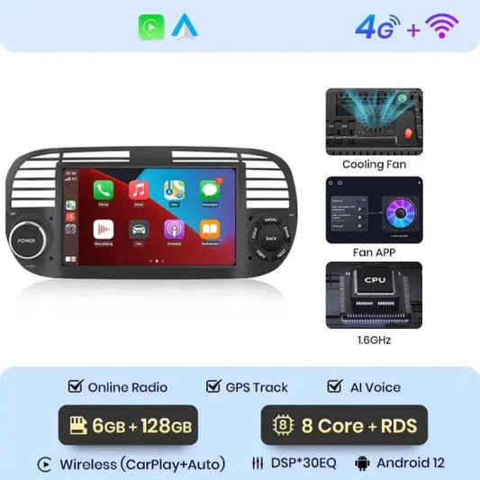 CARPLAY FIAT 500 (2007 - 2015) G3 - Compatible avec - Disponible sur carplay - voiture