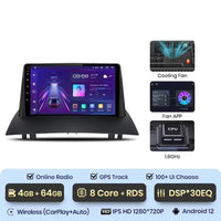 Autoradio CarPlay Renault Mégane 2 (2002-2009) – Android 12, 4 Go / 64 Go