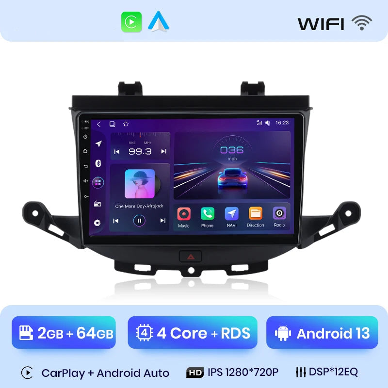 CarPlay Opel Astra K autoradio Android 13 écran IPS 9 pouces