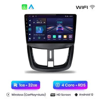 Autoradio CarPlay Peugeot 207 (2006-2015) – Android 12, CarPlay sans fil, 1 Go / 32 Go