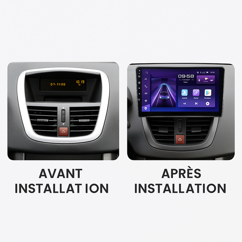 Autoradio Peugeot 207 (2006-2015) – Écran tactile Android 12, GPS, CarPlay
