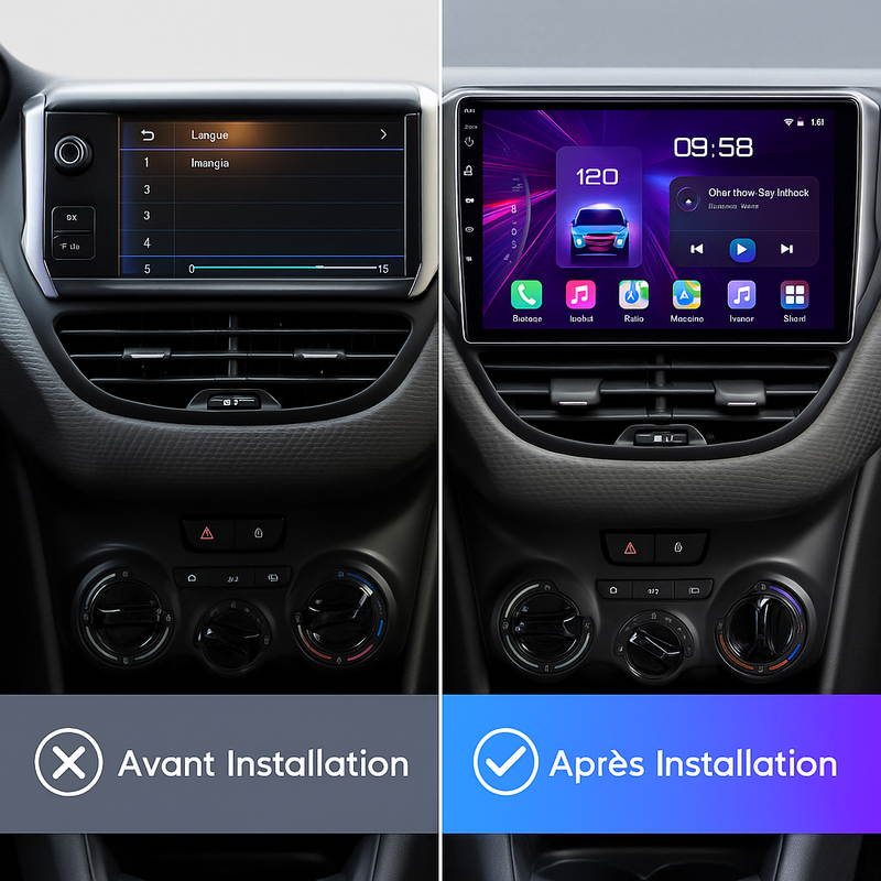 Autoradio 208 Peugeot écran QLED CarPlay sans fil