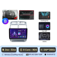 Autoradio CarPlay Peugeot 307 (2002-2013) – 3 Configurations, DSP 30 Bandes
