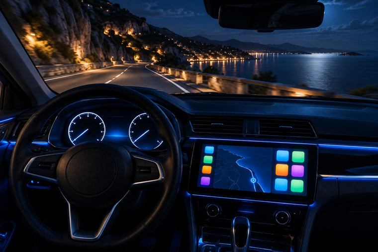 Conduite de nuit avec l'écran de navigation allumé