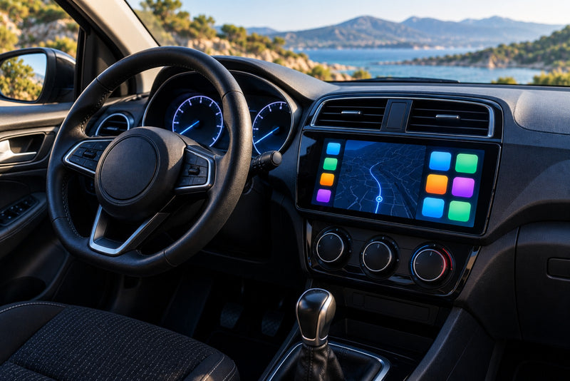 Citadine équipée d'un grand écran tactile CarPlay