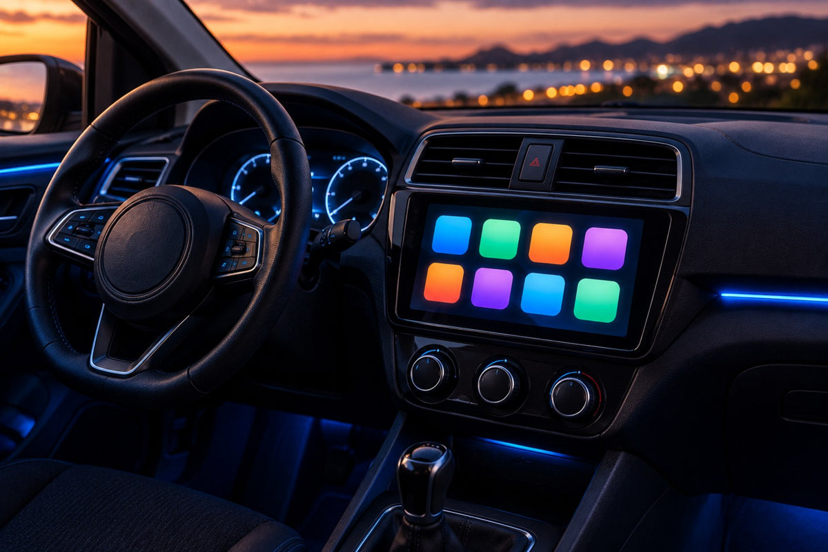 Autoradio CarPlay parfaitement intégré au tableau de bord d'une citadine
