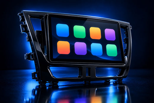 Autoradio CarPlay à écran tactile avec son cadre d'adaptation