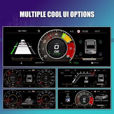 Face arrière du cockpit virtuel Audi A6 avec connecteurs d'origine