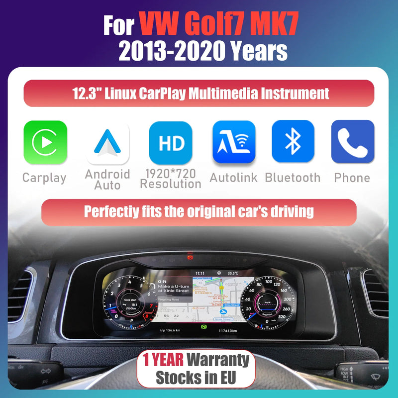 Compteur Digital Volkswagen Golf 7 (2013-2020) – 12,3 Pouces, CarPlay sans fil, avec ou sans HDMI, vue 10
