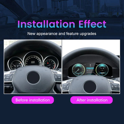 Profil du cockpit virtuel Mercedes W212 montrant l'épaisseur du boîtier