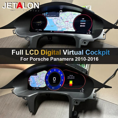 Détail du montage du cockpit virtuel Panamera dans son logement d'origine