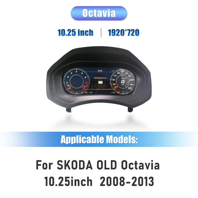 Gros plan sur l'affichage du cockpit virtuel Skoda Octavia Mk3