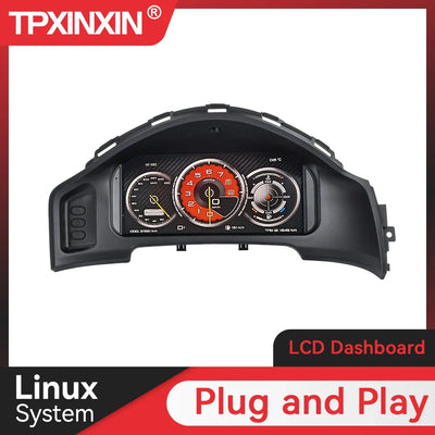 Cockpit virtuel Toyota GT86 vue de face, tableau de bord numérique installé