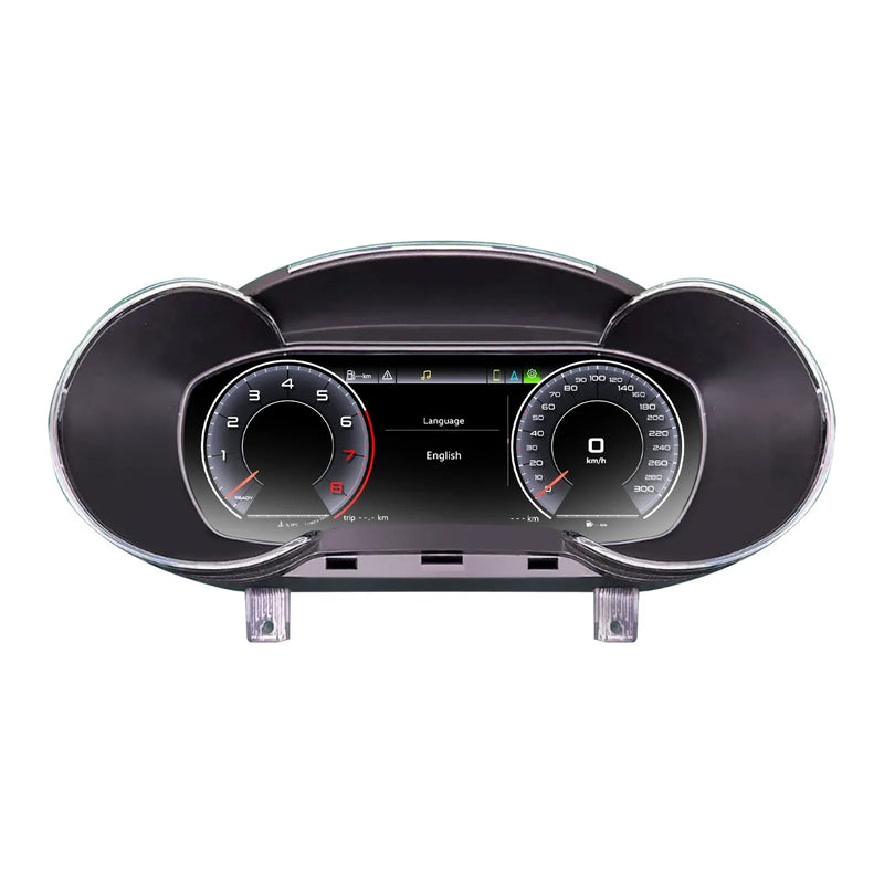 Virtual cockpit Audi A3 8V vue de face, dalle 12,3 pouces installée