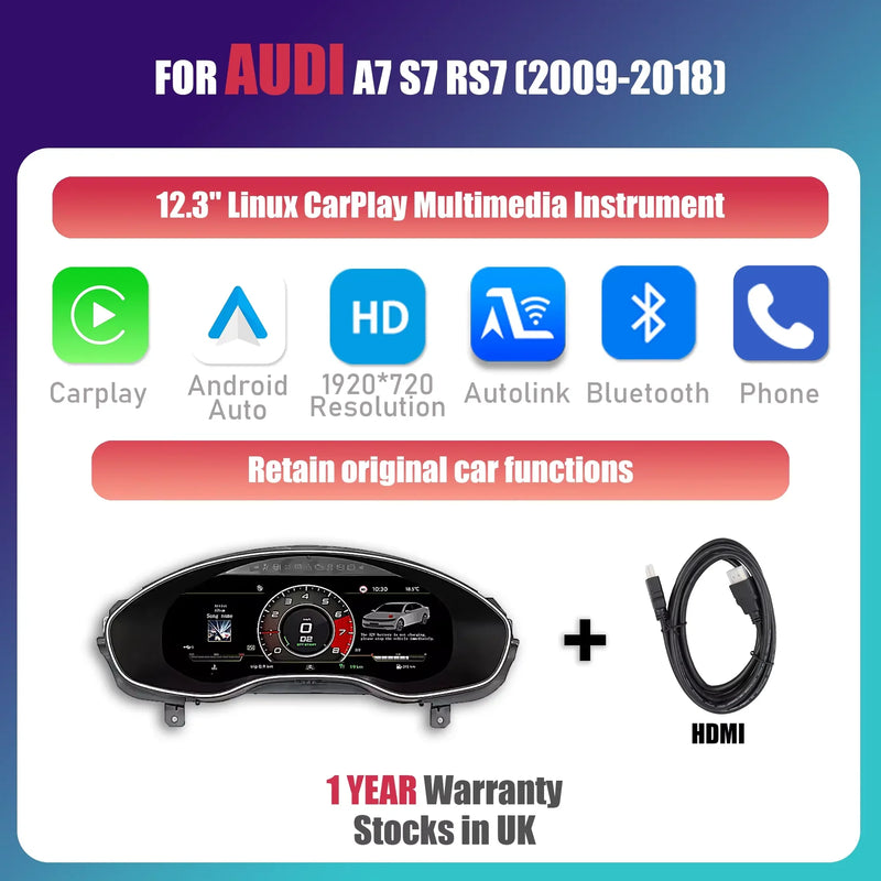 Compteur Digital Audi A6, S6, RS6 et A7, S7, RS7 (2009-2018) – Écran 12,3 Pouces, CarPlay Sans Fil, vue 8