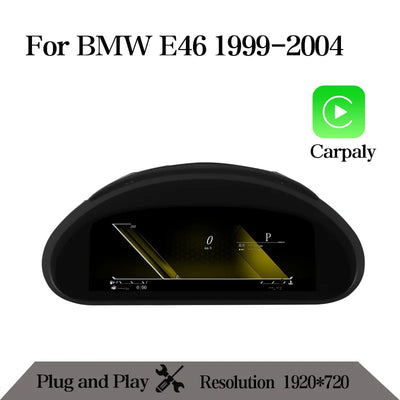 Détail du montage du compteur digital BMW E46 dans son logement d'origine
