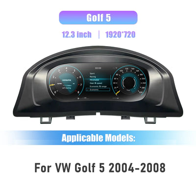 Détail du montage du compteur digital Golf 5 dans son logement d'origine