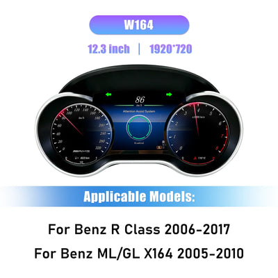 Détail du montage du compteur digital Mercedes W164 dans son logement d'origine