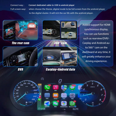 Compteur digital Mercedes W205 vue de trois quarts sur fond studio