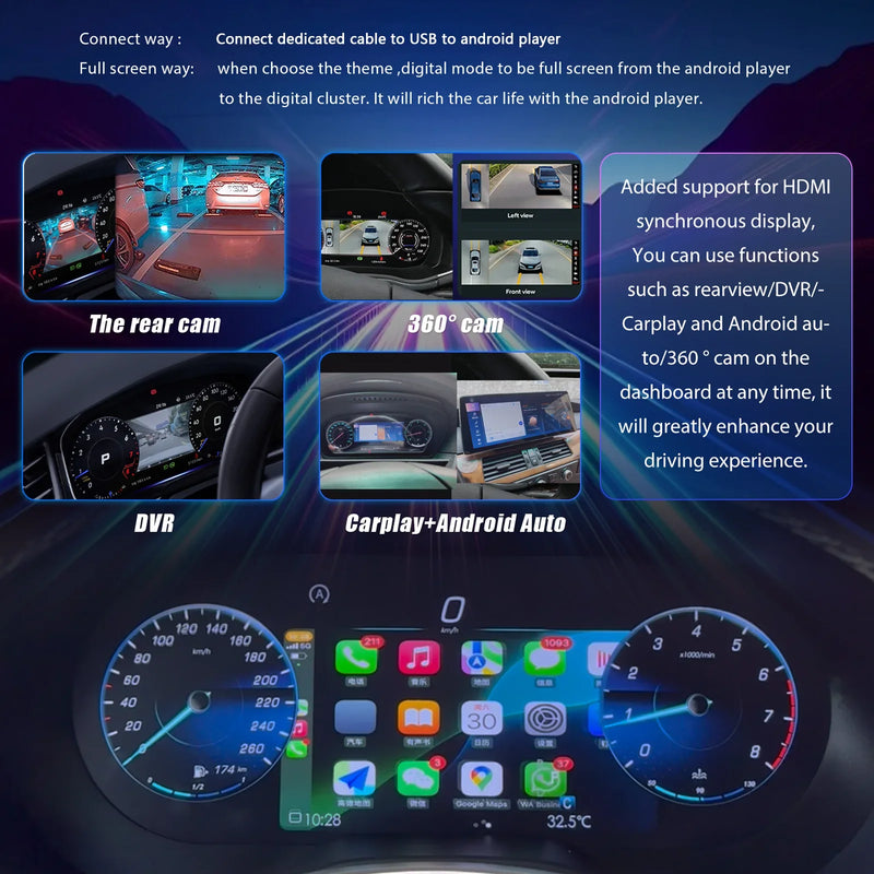 Compteur Digital Mercedes Classe C W205, GLC X253 (2015-2018) – Écran 12,3 pouces, vue 4