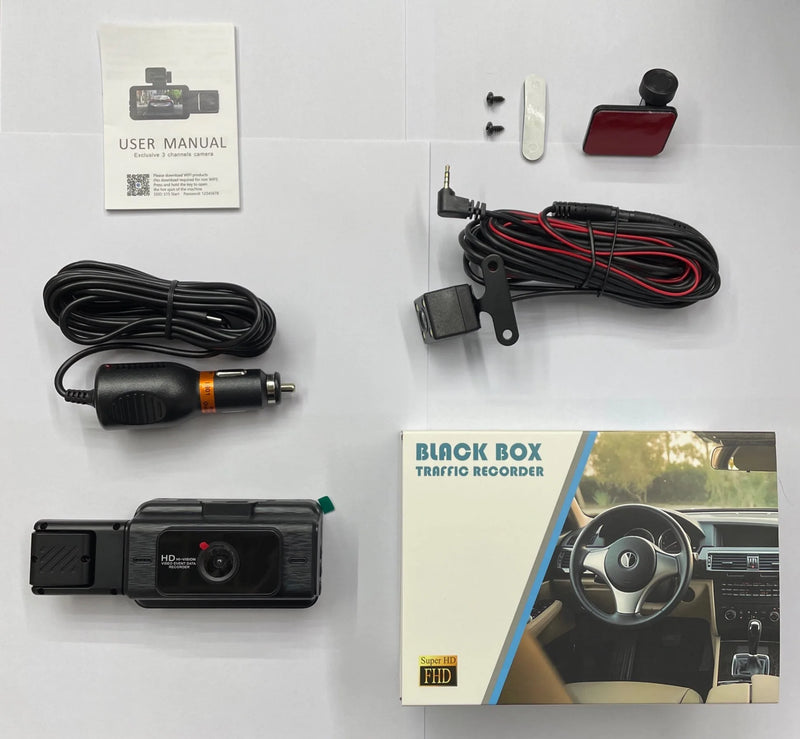 Dashcam 3 caméras WiFi vision intérieure voiture