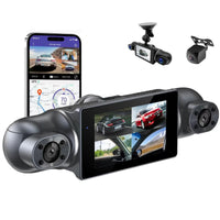 Dashcam Voiture 360° 4 Caméras 1080P – Écran, Objectifs Orientables, GPS, Wi-Fi, SD 128 Go