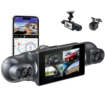 Dashcam 360 4 caméras 1080P WiFi GPS voiture