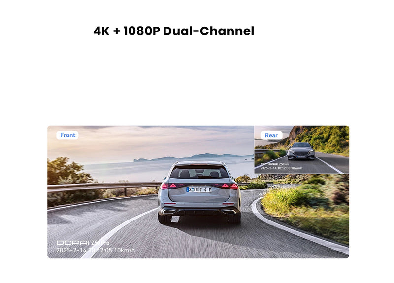 Dashcam 4K WiFi 5G 4G cloud avant arrière GPS