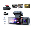 Dashcam Voiture 4K Avant Intérieur Arrière – 3 Objectifs, WiFi, GPS